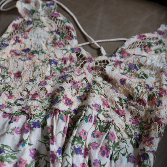 Free People One Adella Printed Mini Slip Petal Pink Combo Size Small NWOT - Picture 8 of 11